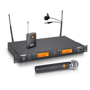 LD Systems WS 1000 G2 HHL2 Funkmikrofon System mit Belt Pack, Lavalier Mikrofon