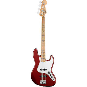 Fender Standard Jazz J Electric Bass Guitar Maple Fingerboard - Candy Apple Red