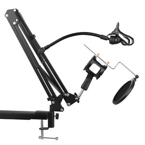 Broadcast Mic Desktop Microphone Suspension Boom Scissor Arm Stand Holder TH537
