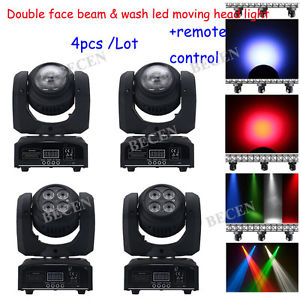4pcs remote control 10W double faces led beam moving head spot light 4x10W