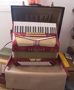 Camillo Accordion Red 120 Bass Full Size Vintage