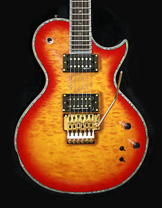 RARE: FERNANDES Monterey Deluxe: Floyd, SUSTAINER, 5A Quilt Top, Mahogany