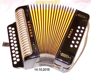 TOP ! VITAGE ! RARE ! BLACK ! GERMANY G/C 12 BASS HOHNER  ERICA BUTTON ACCORDION