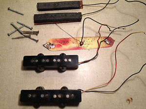 1973 Fender Jazz Bass Pickup Set Shielding Plates 1968 1969 1970 1971 1972
