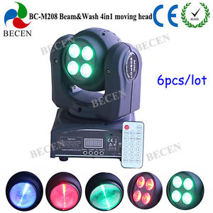 6pcs 10W double faces led beam moving head spot light 4x10W with remote control