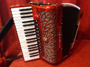 NEW Scandalli Piano Accordion Red Air I LMMM 37 96 Bass Made in Italy
