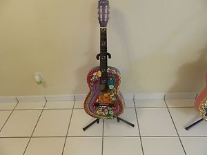 One of a kind artist design beaded guitar "Tribute to Janis Joplin"