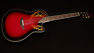 Ovation Custom Elite C2078 AX Deep Contour Red Burst Acoustic-Electric Guitar w/