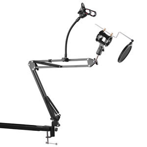 Microphone Mic Phone Arm Stand with Shock Mount and Table Mounting Clamp TH537
