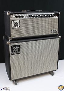 Vintage 1976 Music Man HD-130 Reverb Amp Head w/ 2x12 Cab, Footswitch 212 #34356