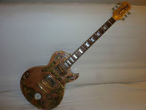 Steampunk guitar, steampunk art, electric guitar, Epiphone les paul