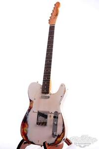 Rebelrelic 62er Telecaster, E-Gitarre, Olympic White over Sunburst, NEU