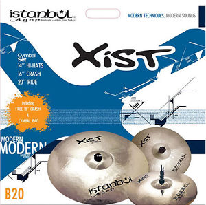 Istanbul Xist Brillantes Platillos Set con gratis 45.7cm Plato Crash & Bag
