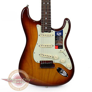 Brand New Fender American Elite Stratocaster Strat Tobacco Sunburst Demo