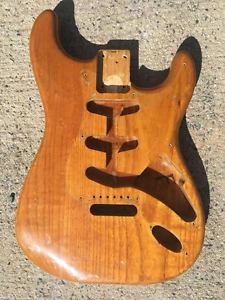 Vintage Fender Stratocaster Body c. 1978 CONVERTED 4 bolt-refinish NATURAL USA
