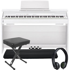 Casio Privia PX-860 88-Key Digital Piano White + Bench + Dust Cover + Headphones