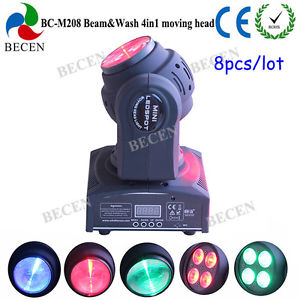 8pcs double face led beam moving head spot light 4x10W with remote control