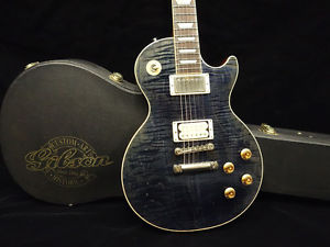 Free Shipping Used Gibson Custom Shop Les Paul Class 5 Trans Blue 2001 Guitar