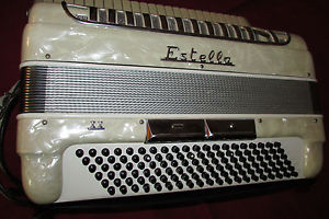 Vintage Accordion Made in Italy Estella II Guerrini Made 18 inch 120 bass