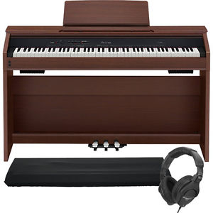 Casio Privia PX-860 88-Key Digital Piano Brown + Cover + Sennheiser Headphones
