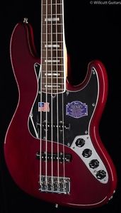 Fender American Deluxe Jazz Bass V Wine Transparent (367)