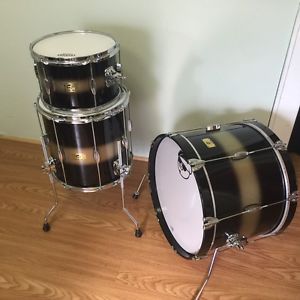 Pork Pie Hip Pig Duco Black/Gold Drum Set - 20 - 12 - 14 NICE