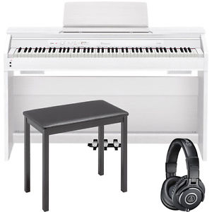 Casio Privia PX-860 88-Key Digital Piano White + CB7 Bench + M40X Headphones