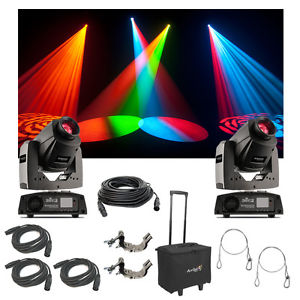 (2) Chauvet DJ Intimidator Spot 255 IRC Moving Head Light Bag Clamps Cables New