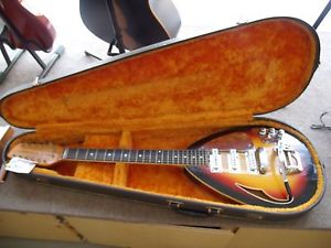 RARE VTG 1967 VOX MARK XII V258 SEMI-HOLLOW ELECTRIC 12 STRING GUITAR w/CASE