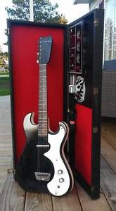 Sears Silvertone 1448 Amp In Case Guitar 60's Black Sparkle Excellent