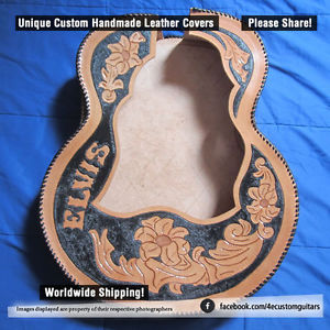 SALE Elvis J-200 Guitar Leather Cover Sleeve 4ecustomguitars Top Grain Leather