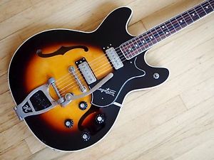 1960s Hagstrom Viking I Vintage Electric Guitar Sunburst Sweden w/ Bigsby & ohc
