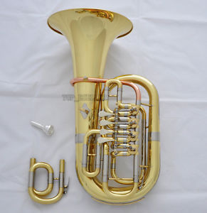Professional Gold 4 Rotary Valves Euphonium C/Bb Keys Horn With Case