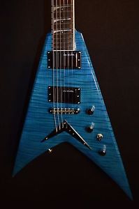 Dean Dave Mustaine V VMNT Limited Trs Blue Electric Guitar w/Case -Free Shipping