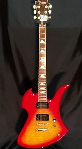 Burny MG-85X Red Free shipping Guiter Bass From JAPAN Right-Handed #K9