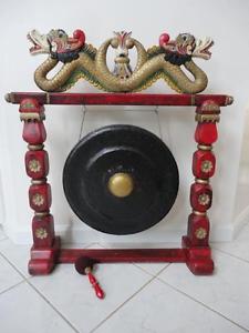 Vintage 1950s (or earlier) Chinese Temple Dragon Gong Beautiful! Asian Oriental