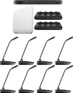 Shure MXWS8G15/C MicroFlex Wireless 8 Channel Conference Room System with 15" Cardioid Gooseneck Micophone