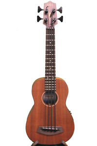 Kala Solid Mahogany Lefty U-Bass & Case, Custom Shadow Electronics, UBASS-SMHG-