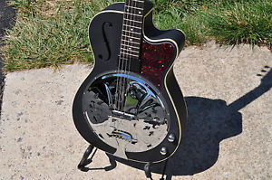Washburn R60BCE Resonator Acoustic Electric Guitar Black Matte Richie Owen