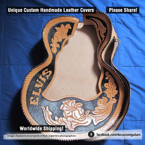 SALE Elvis J-200 Guitar Leather Cover Sleeve 4ecustomguitars Handmade Tooled