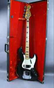 1973 Fender Jazz Bass Vintage American Black Electric Guitar OHSC