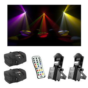 (2) Chauvet DJ Lighting Intimidator Barrel 305 IRC Scanner Light Remote & Bags