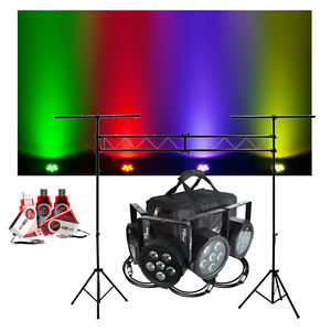 Chauvet DJ Lighting SlimPACK Q6 USB (4) LED Par Can Lights D-Fi Pack & Truss