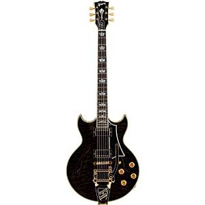 Gibson Custom 2014 Johnny A Quilt Top with Bigsby Hollowbody Electric Guitar Transparent Black