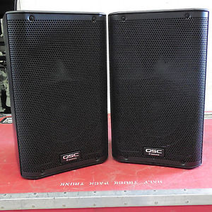 2x QSC K8 Powered 8" Speakers K-8 Active Full Range Loudspeakers MINT CONDITION