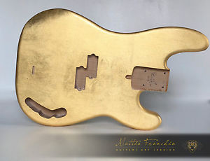 Body Fender Precision Bass style custom order GOLD leaf guitar, vintage oro