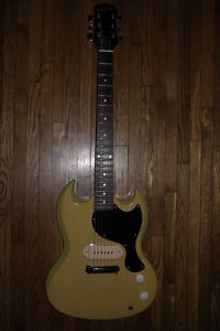 1997 Epiphone TV Yellow Junior with P-90 by Gibson, Made in Japan (last year)