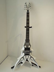 BC Rich Draco Limited Edition White Ghost Flames Electric Guitar