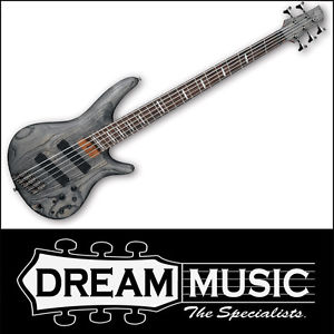 Ibanez SRFF805 Fanned Fret Electric 5 String Bass Black Stained Finish RRP$1999