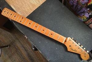 Vintage Loaded Guitar Neck with Fender Stratocaster String Tuners LACQUER maple